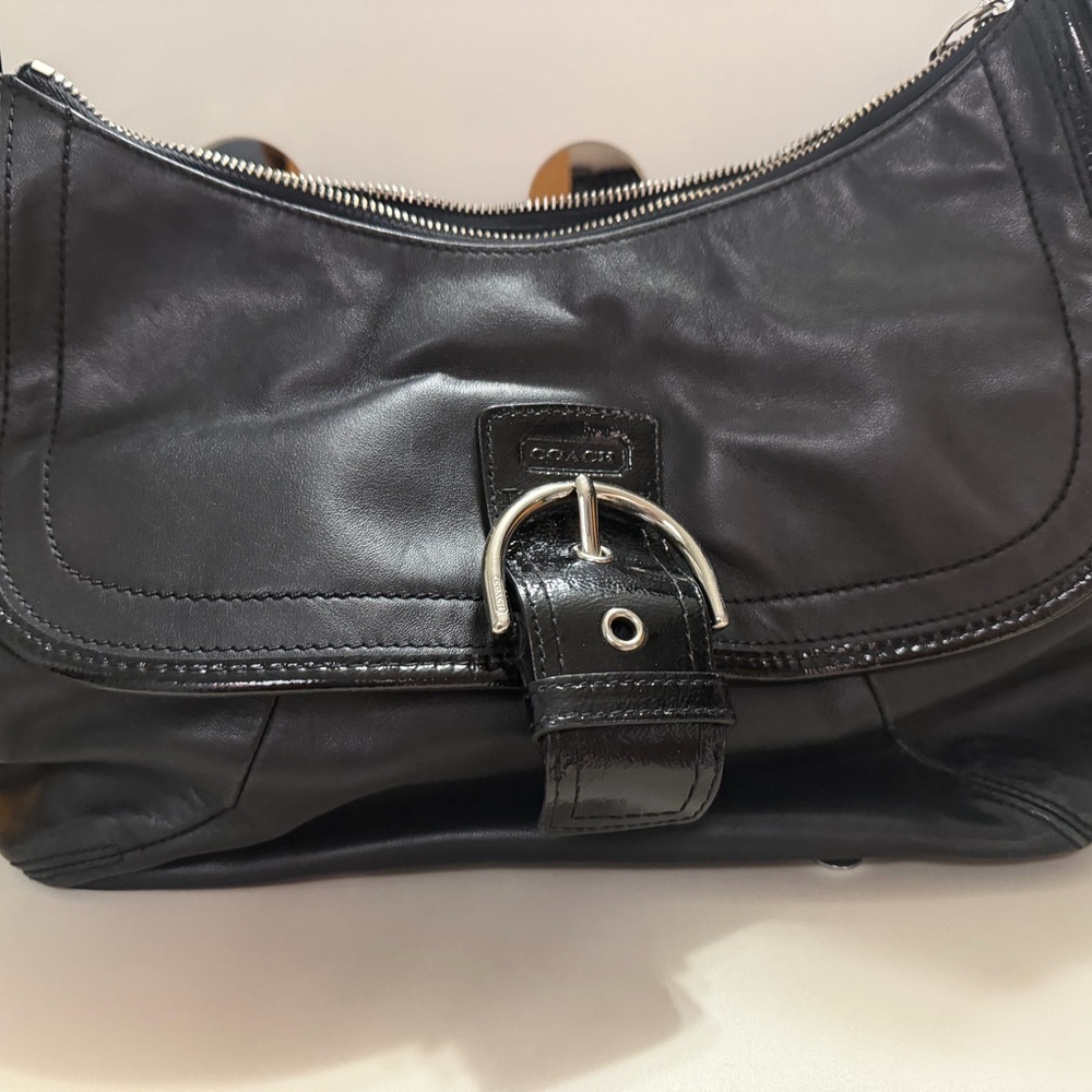Coach Black Leather Shoulder Bag